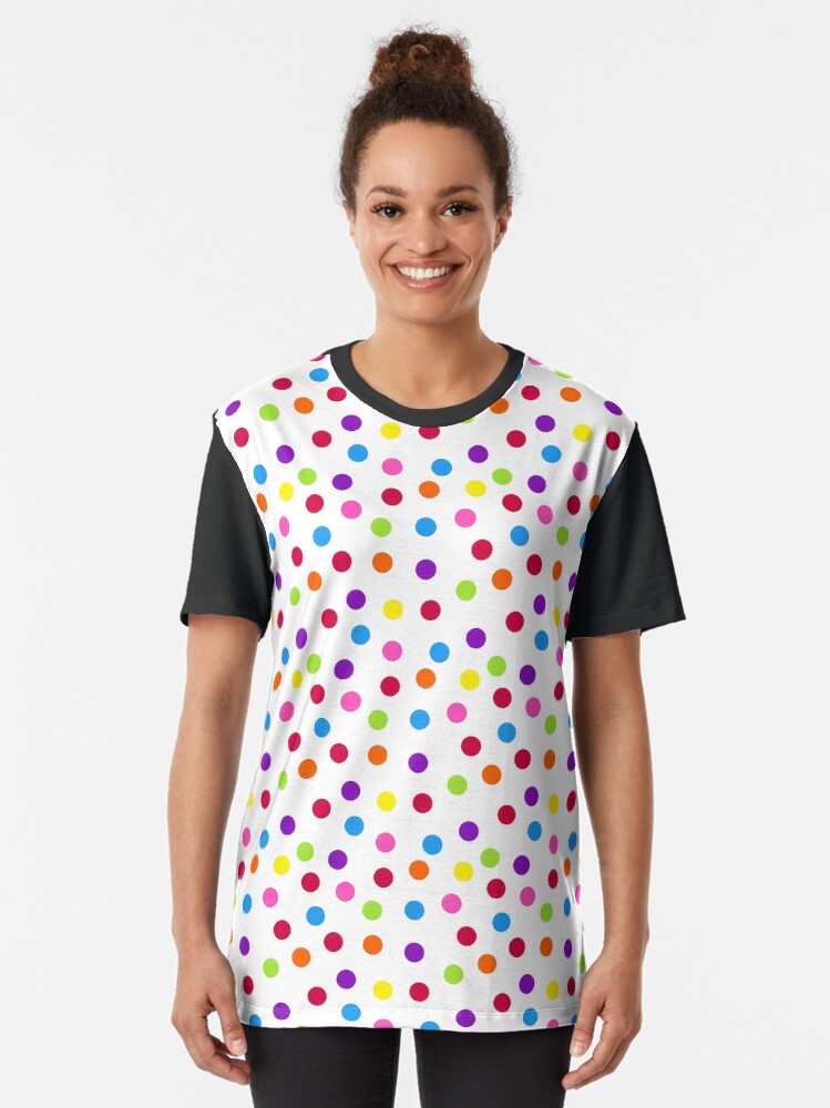 rainbow polka dot shirt
