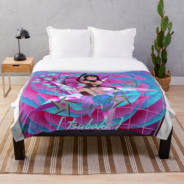 Tsubaki Camellia Throw Blanket