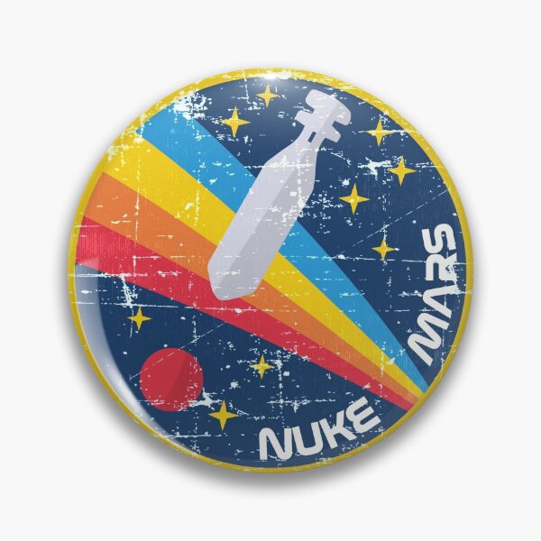 Item preview, Nuke Mars (Vintage Nasa Design) | Pin | Button designed and sold by countercolour.