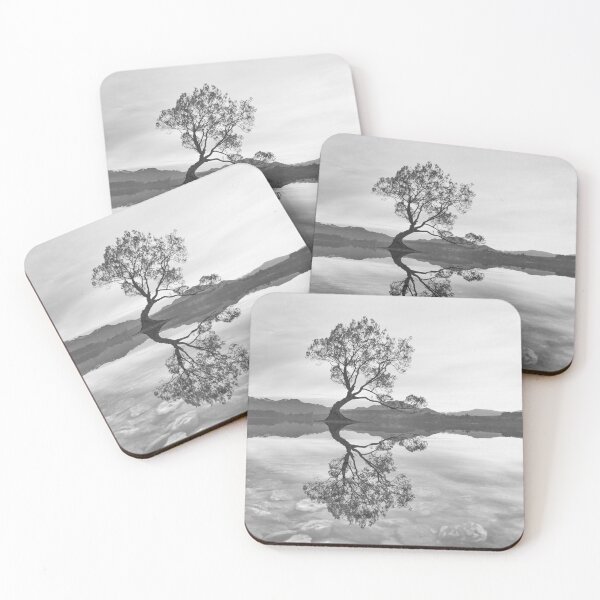 Item preview, Black and White Landscape Wanaka Tree designed and sold by ind3finite.