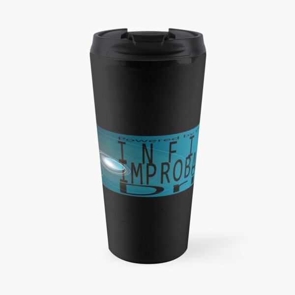 Powered by the Inifinite Improbability Drive Travel Mug