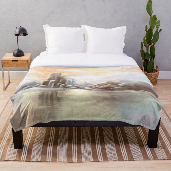 Item preview, Calm rocky landscape on a lake | Classical style painting designed and sold by Lena Morf.