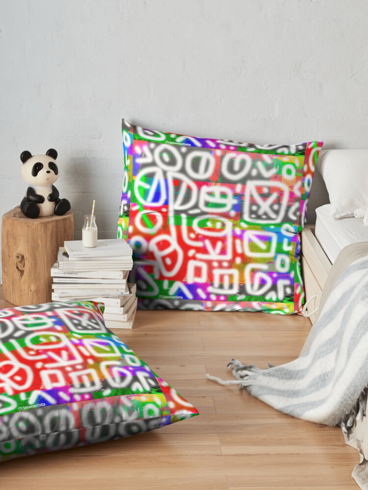 Alternate view of Impulsiveness (tribal digital art) Floor Pillow