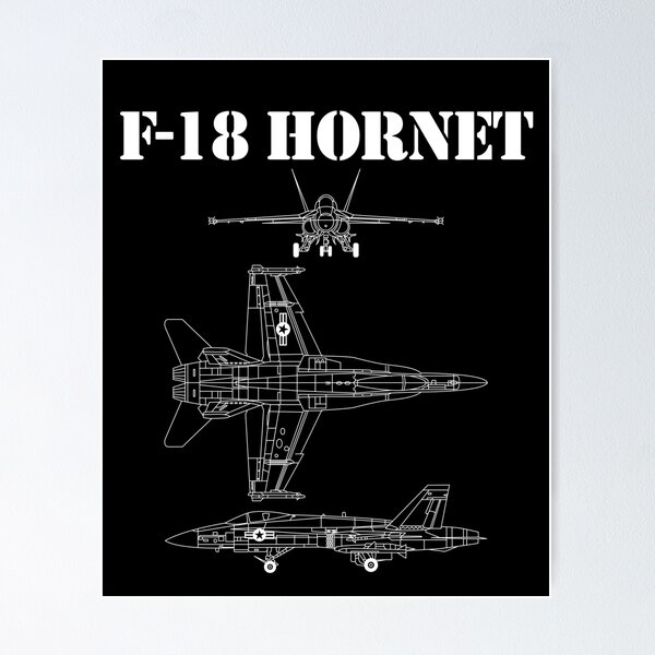 Item preview, Esquema del avión F18 Hornet en blanco F-18 Military Jet Gear designed and sold by DynamicDesign.