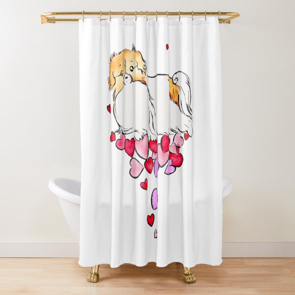 Tibbie Love Tibetan Spaniel Cute Dog Design Shower Curtain