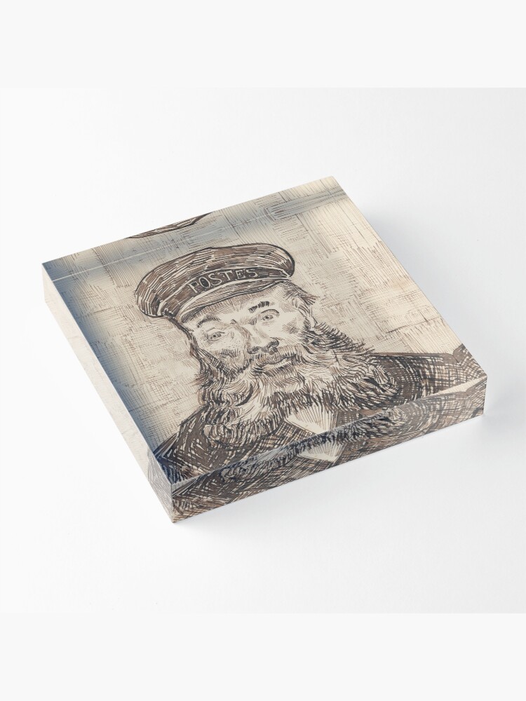Alternate view of Van Gogh Postman Drawing Acrylic Block