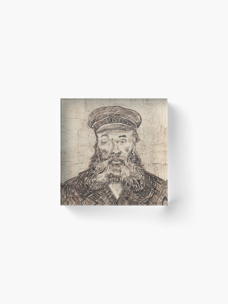 Alternate view of Van Gogh Postman Drawing Acrylic Block