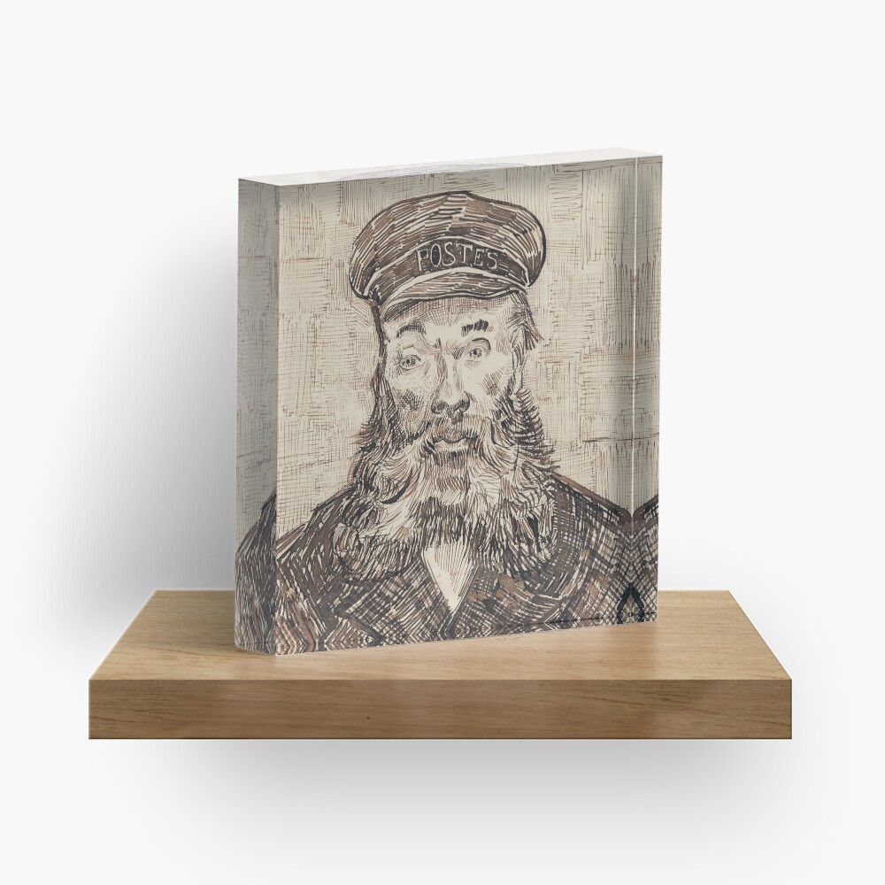 Van Gogh Postman Drawing Acrylic Block