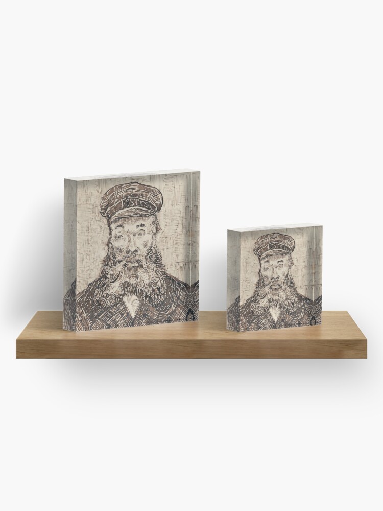 Alternate view of Van Gogh Postman Drawing Acrylic Block