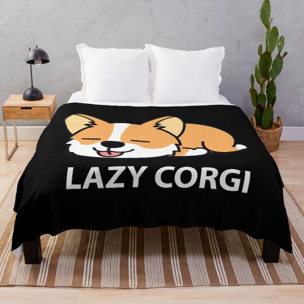 Item preview, Lazy Welsh Corgi Dog Sleeping Dark designed and sold by funnierthanthou.