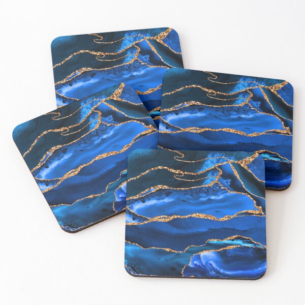 Artikelvorschau, Abstraktes blaues Achat-Aquarell entworfen und verkauft von Strawflower Oasis.