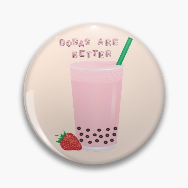 Item preview, Bobas are Better Strawberry Flavored Milk Bubble Tea with Strawberry designed and sold by tandaleah.