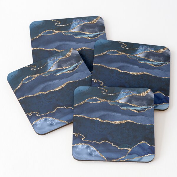 Item preview, Abstract Navy Blue Agate Watercolor designed and sold by Strawflower Oasis.