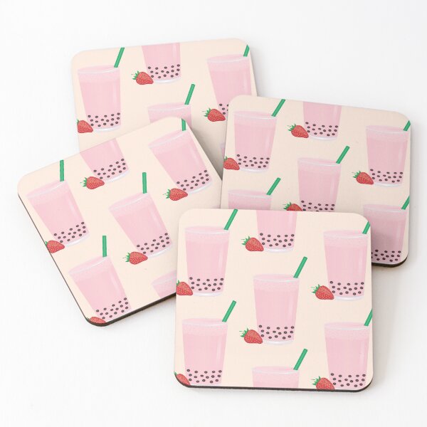 Item preview, Strawberry Flavored Milk Bubble Tea with Strawberry designed and sold by tandaleah.