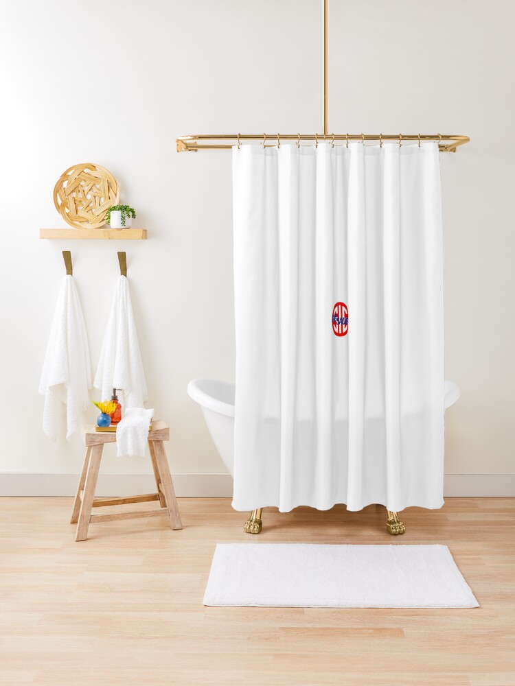 red white and blue shower curtain