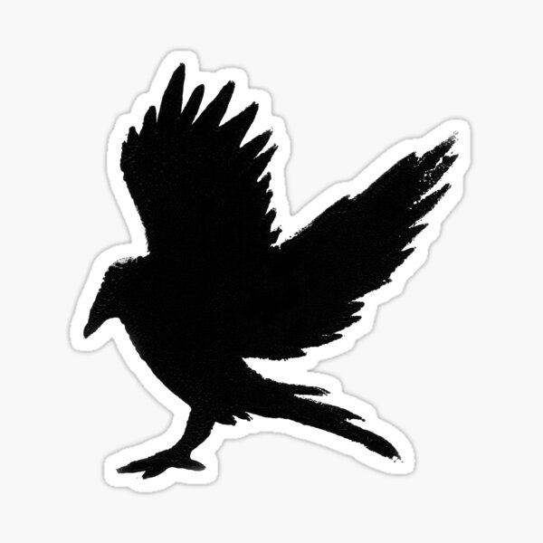 landing crow block print Sticker