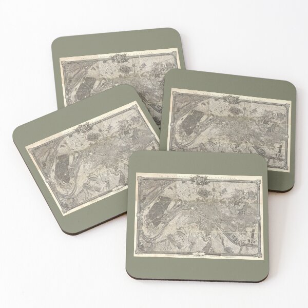 Item preview, Antique Environs of Paris Map / 1700's / Great Print Quality / Paris Map designed and sold by FuzzyHoney.