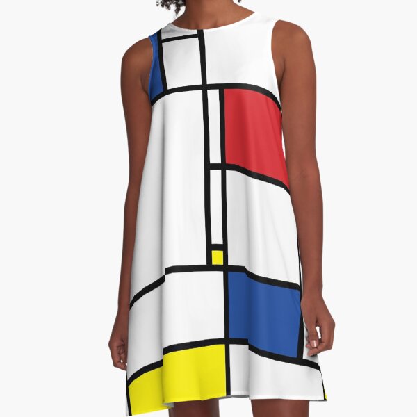 Mondrian Minimalist De Stijl Modern Art I.I © fatfatin A-Line Dress