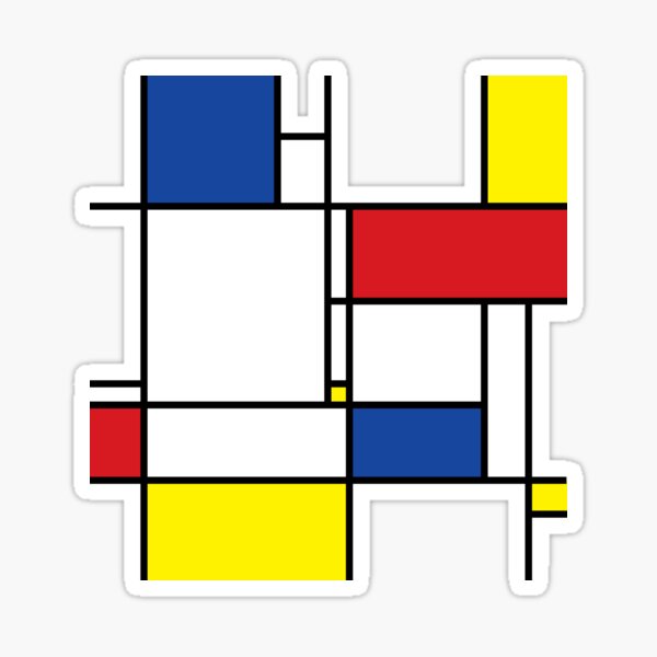 Mondrian Minimalist De Stijl Modern Art I.I © fatfatin Sticker