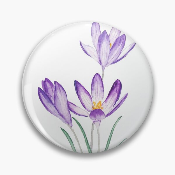 Item preview, hand painted purple crocus flower watercolor  designed and sold by SelenePaintings .