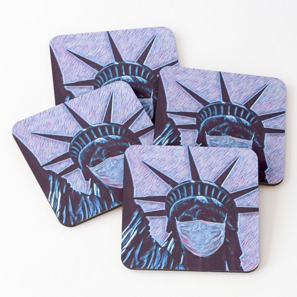 Item preview, Statue of Liberty wearing a surgical mask.  designed and sold by NatanDesigns.