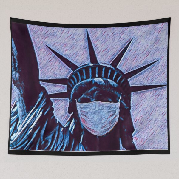 Item preview, Statue of Liberty wearing a surgical mask.  designed and sold by NatanDesigns.