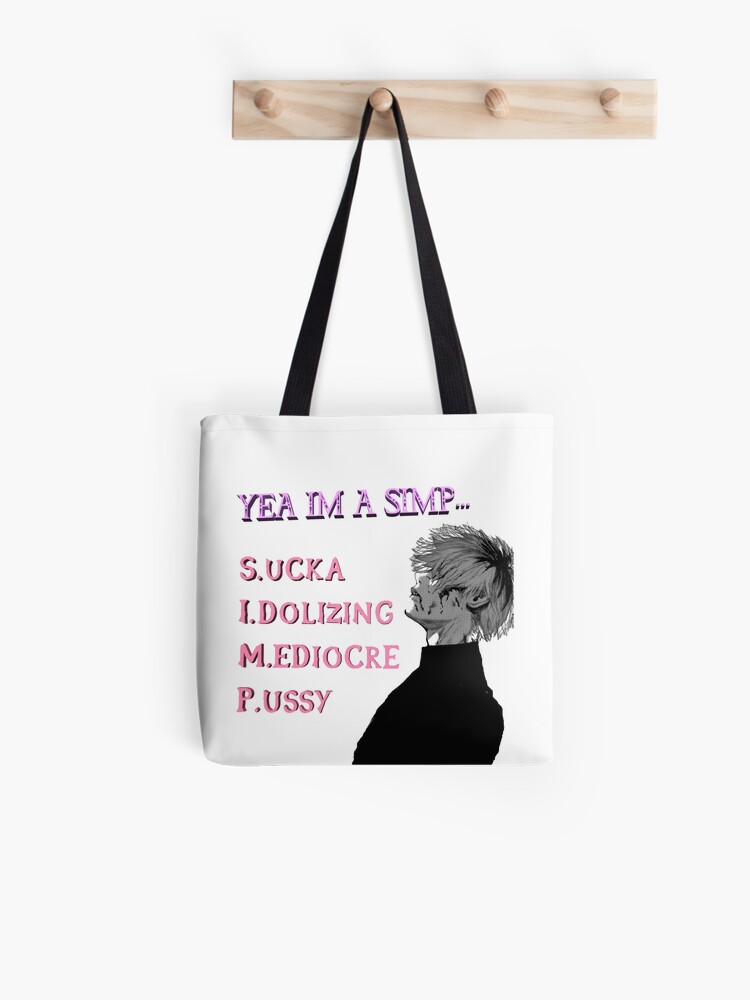 Simp Sad Japanese Anime Aesthetic Funny Meme Tote Bag By Poserboy Redbubble