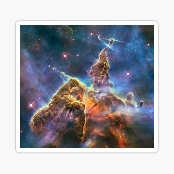 Beauty of our Universe. Hubble captures view of Mystic Mountain Sticker