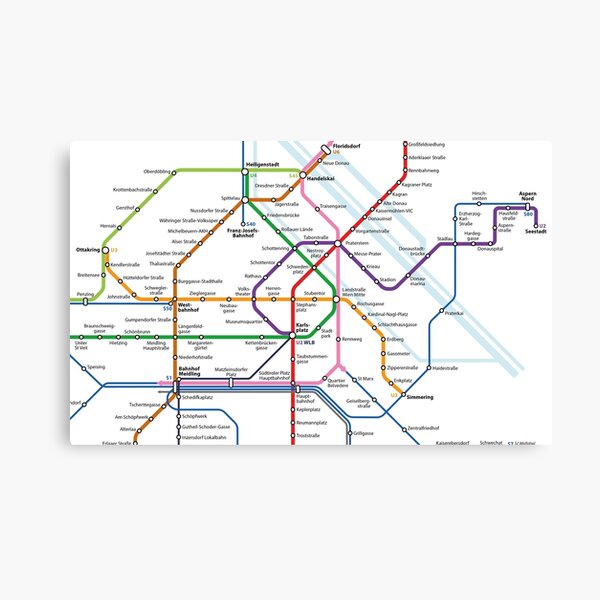 Vienna Austria Ubahn Map Canvas Print