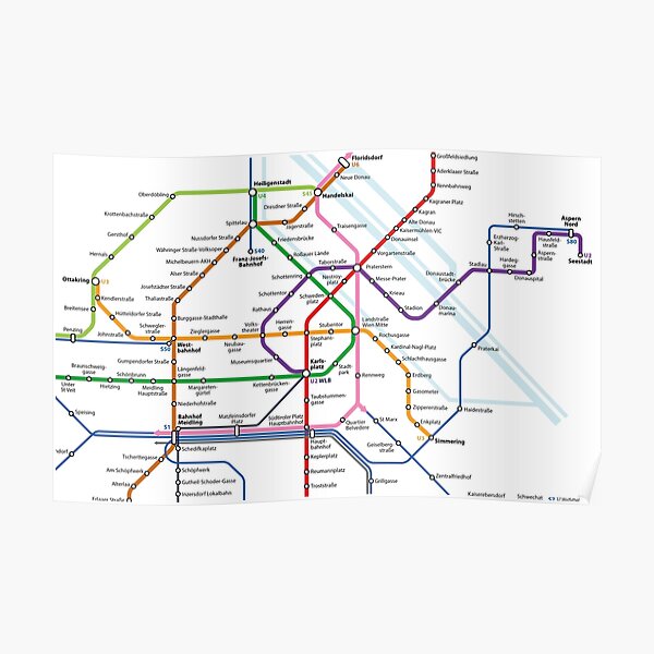 Vienna Austria Ubahn Map Poster