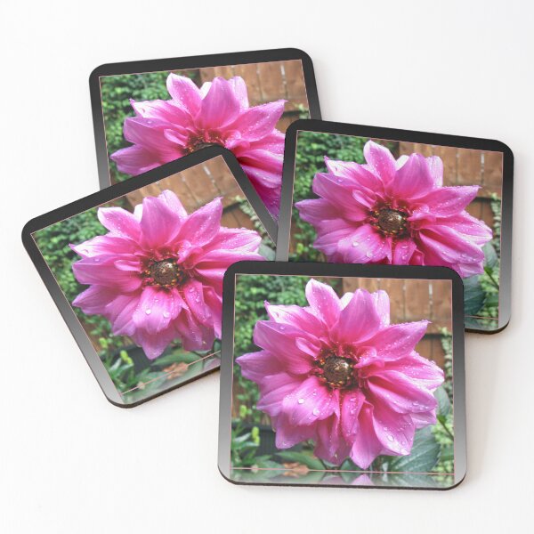 Item preview, Sparkling Raindrops on Vibrant Pink Dahlia designed and sold by BlueMoonRose.