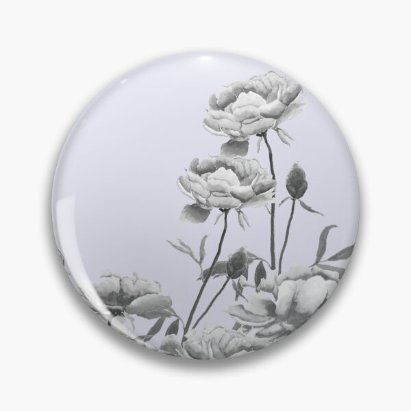 Item preview, grey peony painting designed and sold by ColorandColor.