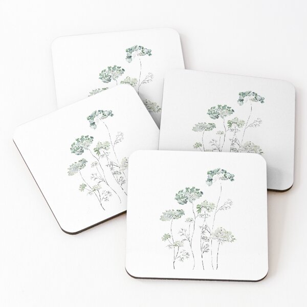 Item preview, hand painted abstract queen anns lace green designed and sold by ColorandColor.