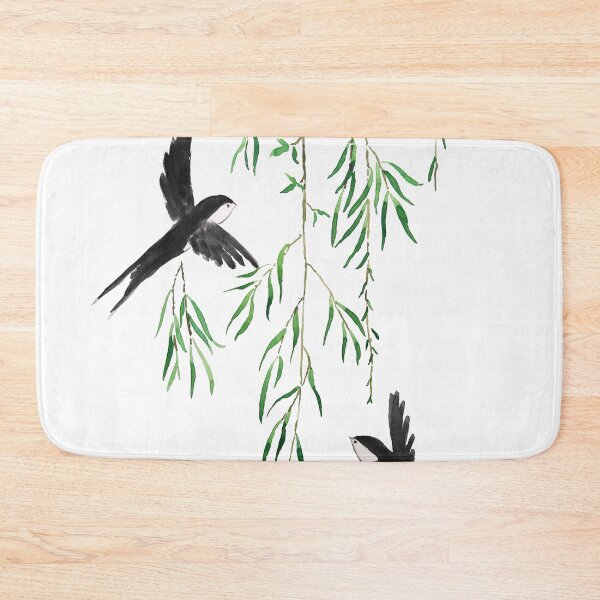 Item preview, hand painted spring willow leaf and swallows  designed and sold by SelenePaintings .