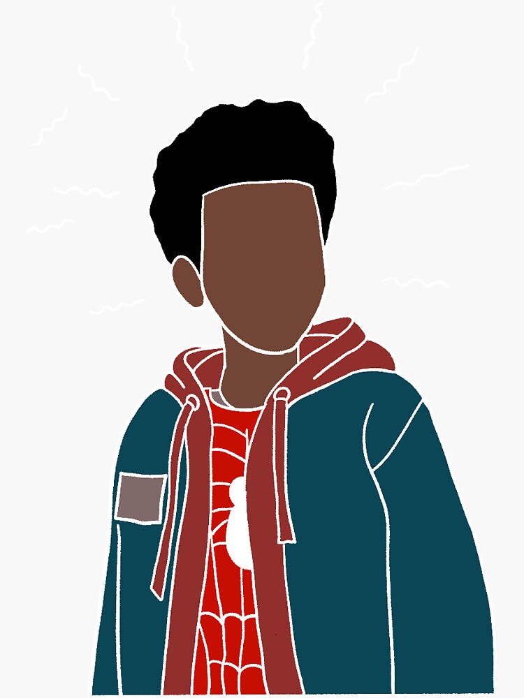 Miles Morales - spiderverse Sticker for Sale by redblueyellowd