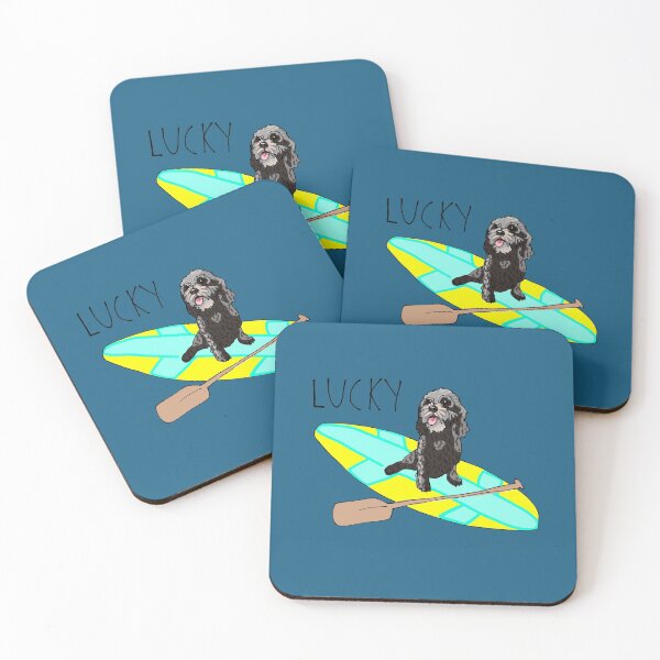 Item preview, Lucky en una tabla de paddle designed and sold by sisselonpaper.
