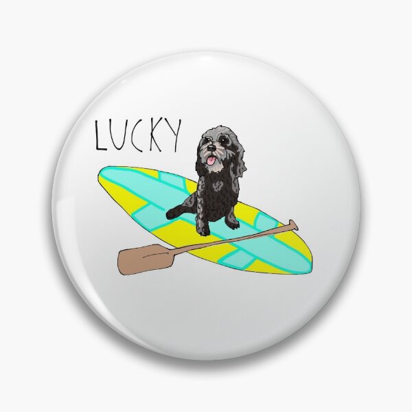 Item preview, Lucky en una tabla de paddle designed and sold by sisselonpaper.
