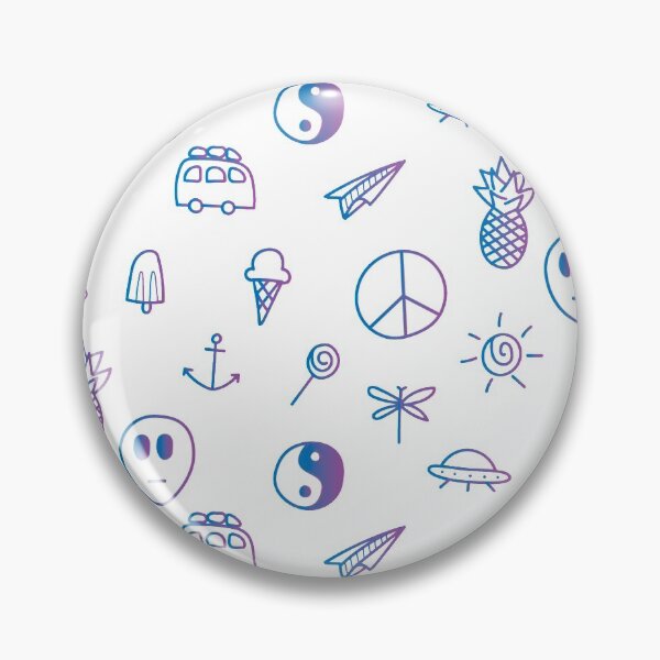 Item preview, Summer and alien doodles pack - blue and purple gradient designed and sold by emwing14.