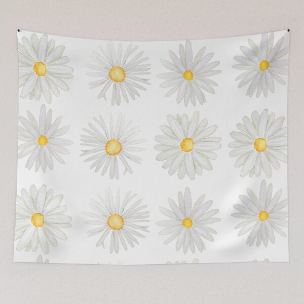 Item preview, white daisy watercolors  designed and sold by ColorandColor.