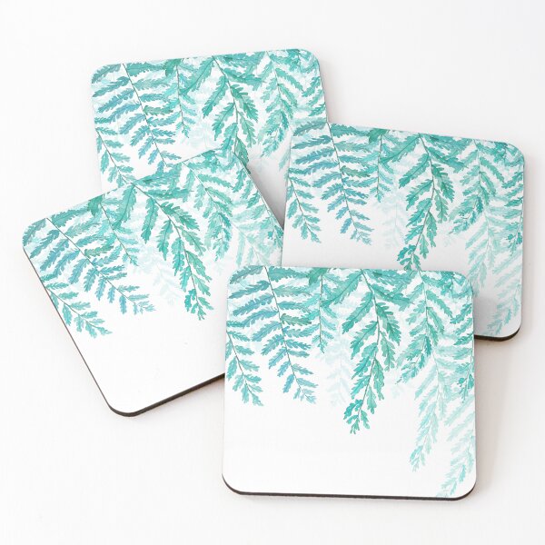 Item preview, hand painted green fern top to bottom watercolor  designed and sold by ColorandColor.