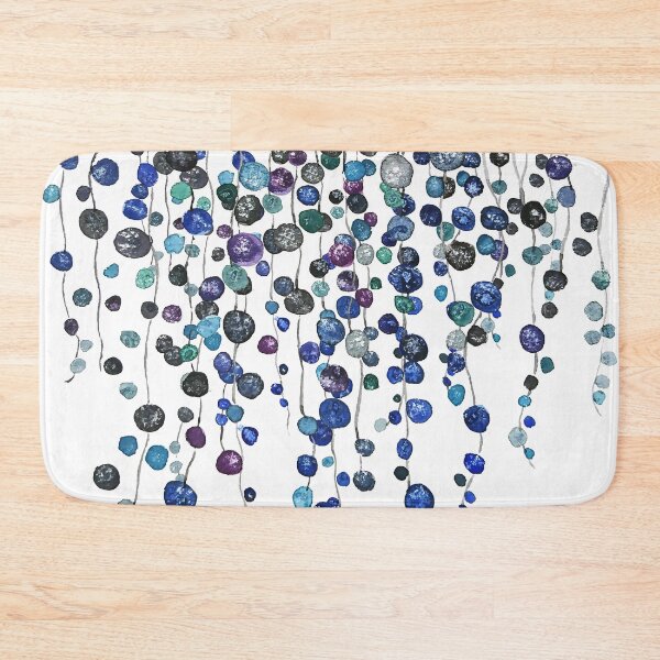 Item preview, hand painted black purple blue string of  beads watercolor  designed and sold by ColorandColor.