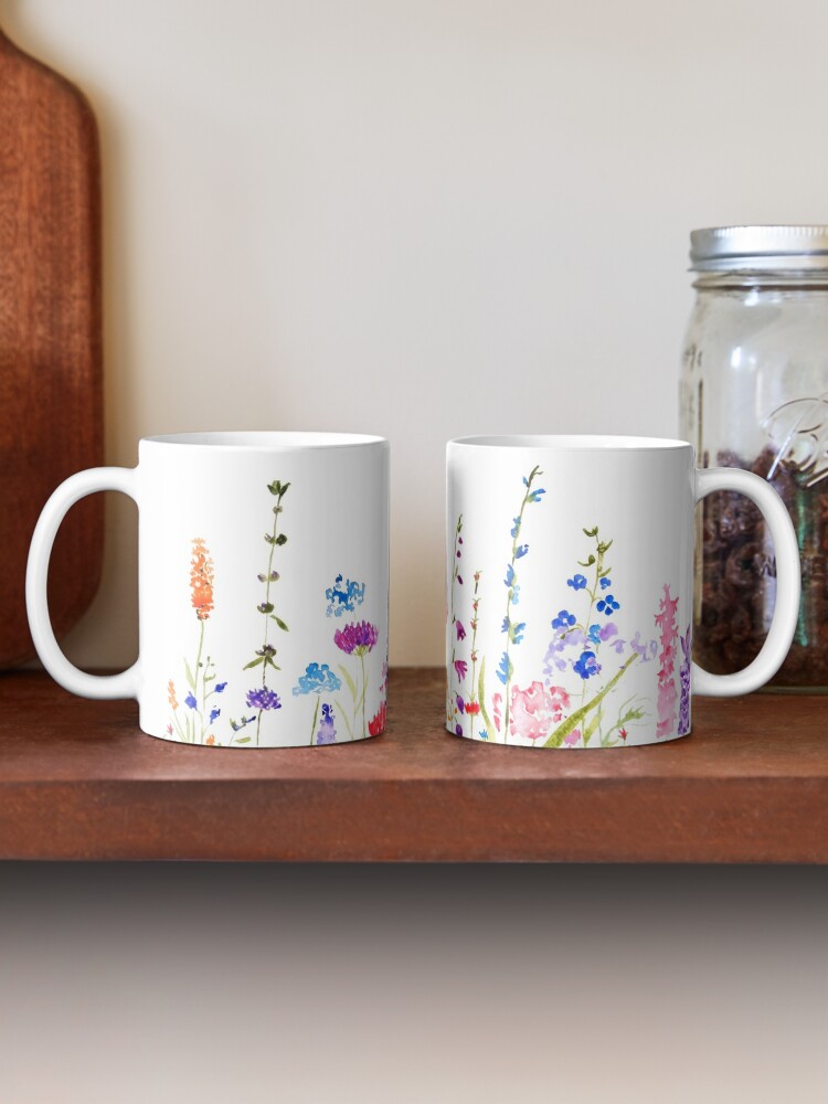 Natural White Wildflowers Porcelain Mug