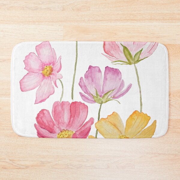 Item preview, hand painted colorful cosmos flowers designed and sold by ColorandColor.