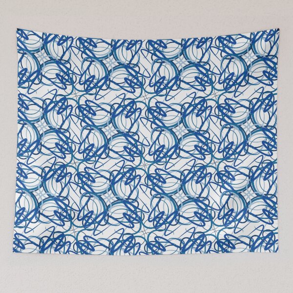 Item preview, Abstract graphic design - blue lines seamless pattern designed and sold by Magazin-Brenda.