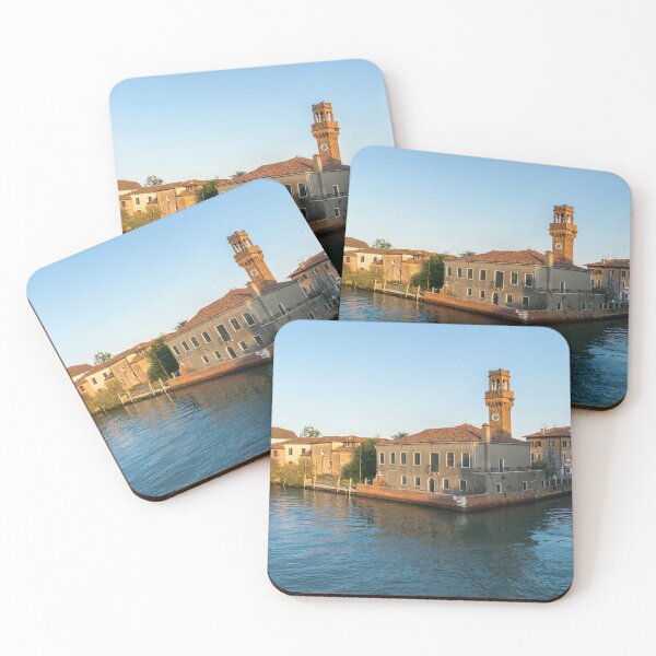 Item preview, Vibrant Murano Island - Clock Tower Torre dell Orologio and Waterside Homes from Canal Grande di Murano designed and sold by Georgia Mizuleva.