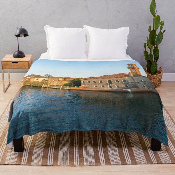 Item preview, Vibrant Murano Island - Clock Tower Torre dell Orologio and Waterside Homes from Canal Grande di Murano designed and sold by Georgia Mizuleva.
