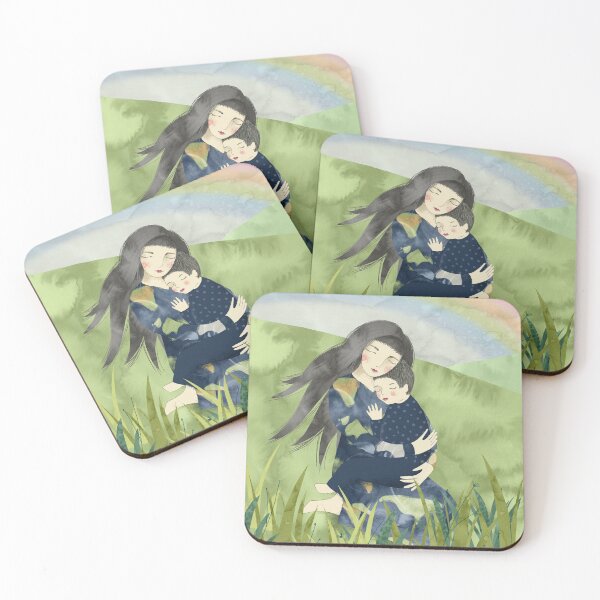 Item preview, Mother Earth with Child Watercolor Illustration designed and sold by Markéta Stengl.