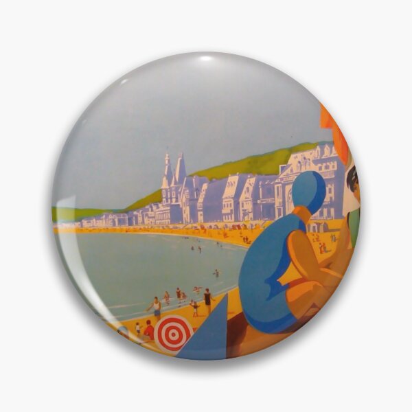Item preview, Villers sur Mer vintage travel poster designed and sold by stickart-marek.