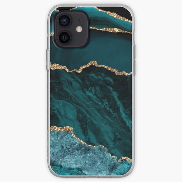 Amazing Blue and Teal Malachite Marble iPhone Soft Case