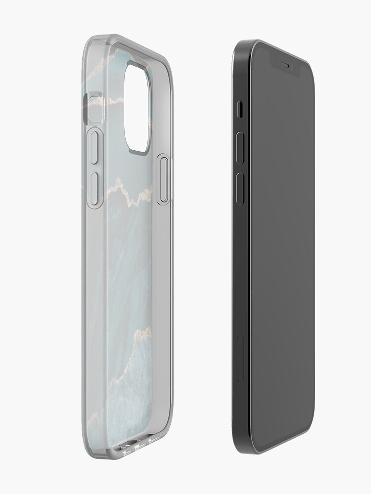 Alternate view of Amazing Blue and Teal Malachite Marble iPhone Case & Cover